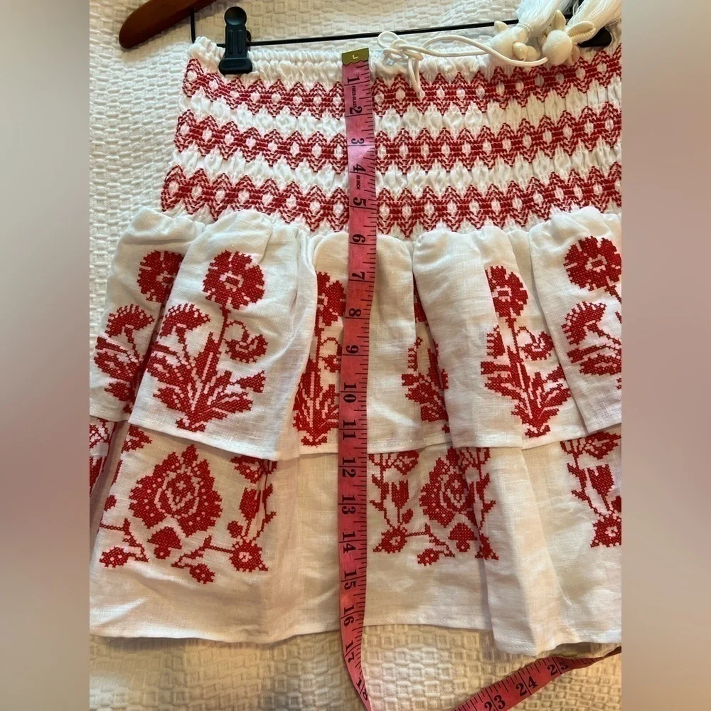 MILLY ESTEE CROSS STITCH EMBROIDERED  COLOR: HDX CORAL